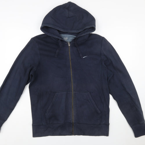Nike Men's Blue Full Zip Hoodie Size M Cotton Blend Casual
