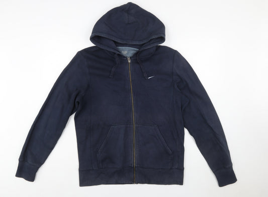 Nike Men's Blue Full Zip Hoodie Size M Cotton Blend Casual
