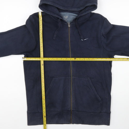 Nike Men's Blue Full Zip Hoodie Size M Cotton Blend Casual