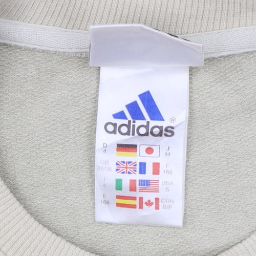 Adidas Men's Beige Pullover Sweatshirt Size S Crew Neck Logo