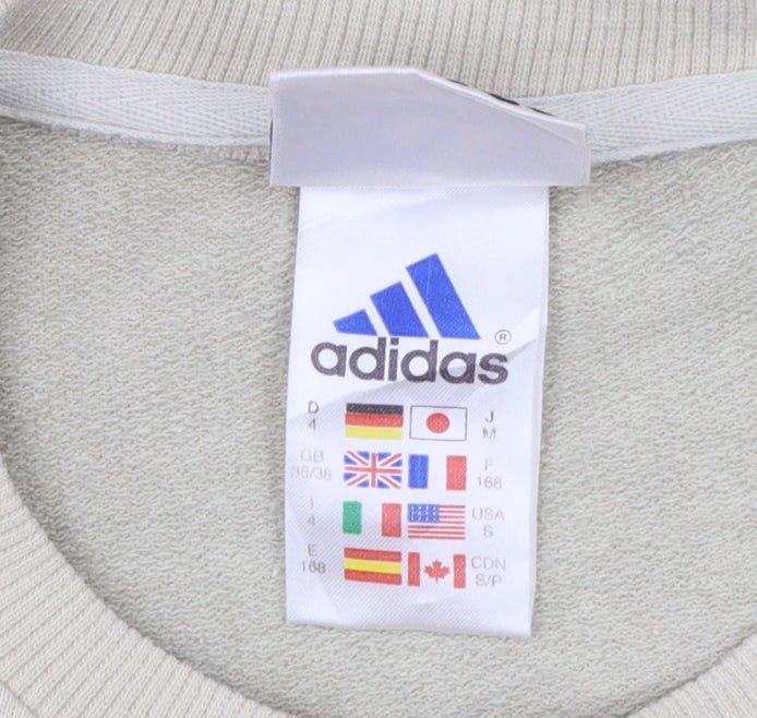 Adidas Men's Beige Pullover Sweatshirt Size S Crew Neck Logo