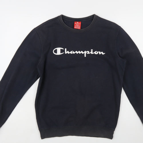 Champion Men's Black Small Crew Neck Pullover Sweatshirt