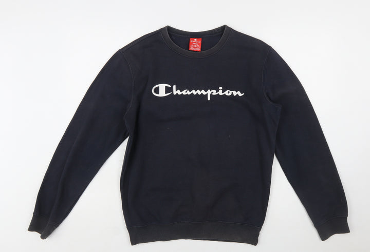Champion Men's Black Small Crew Neck Pullover Sweatshirt