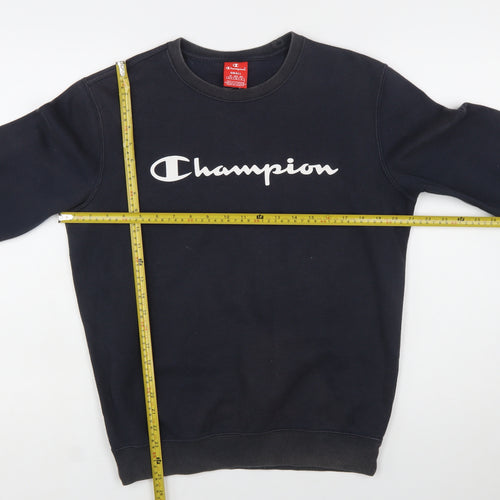 Champion Men's Black Small Crew Neck Pullover Sweatshirt
