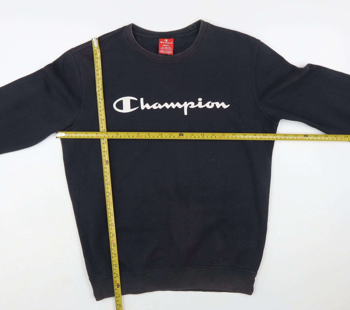 Champion Men's Black Small Crew Neck Pullover Sweatshirt