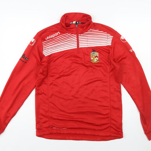 Uhlsport Men's Red Small 1/4 Zip Football Training Top
