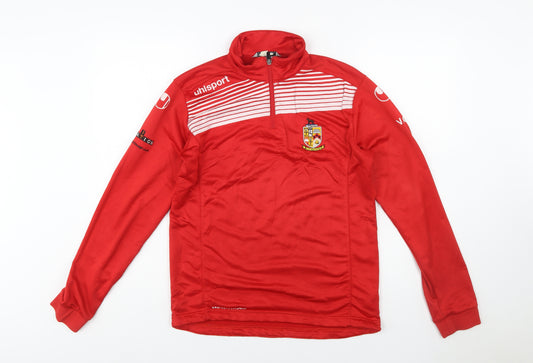 Uhlsport Men's Red Small 1/4 Zip Football Training Top
