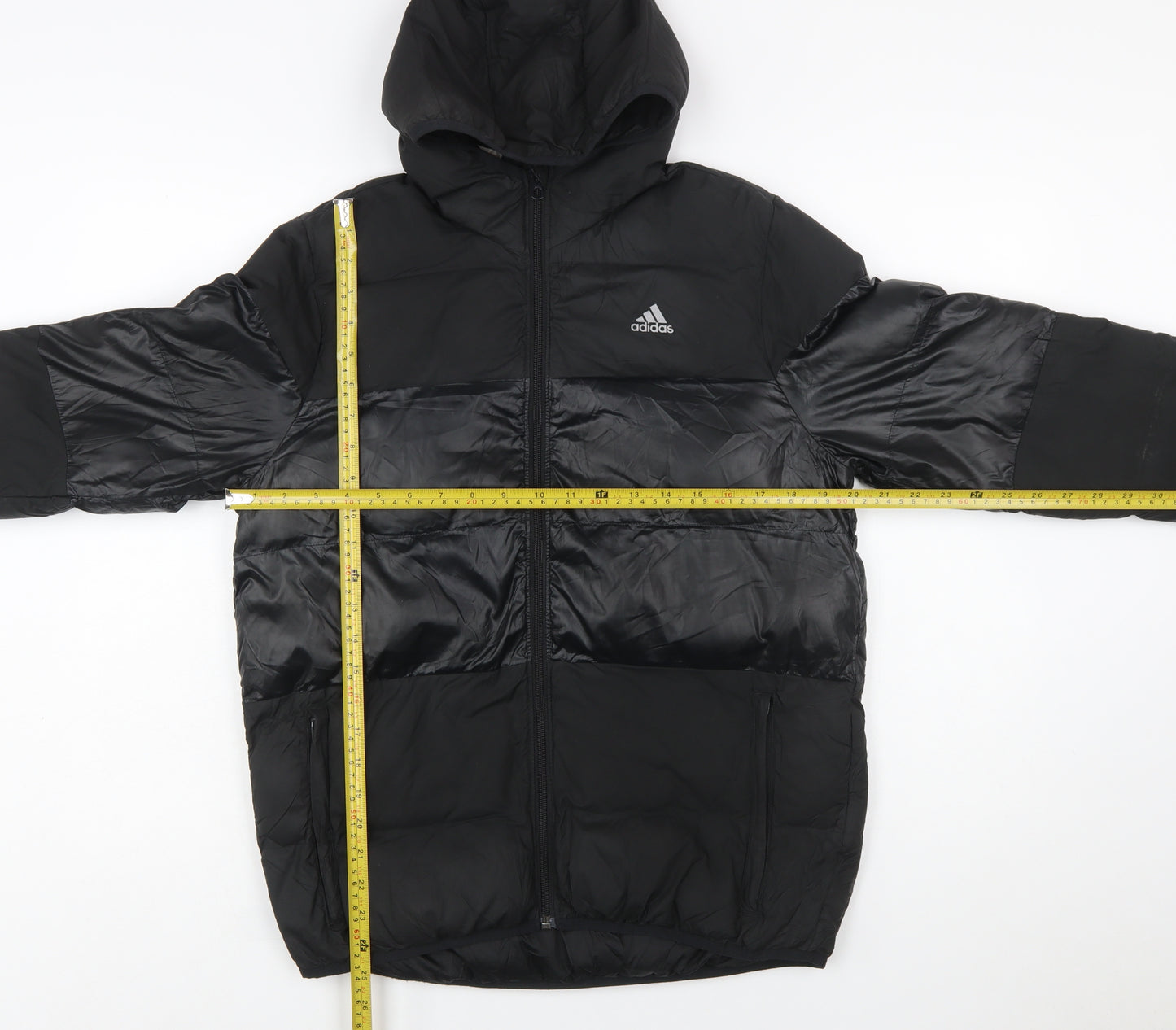 Adidas Boys Black 13-14 Years Hooded Puffer Jacket Winter Coat