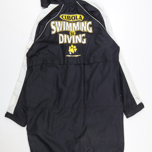 TYR Men's Black S Swimming Parka Coat Hooded Lined Water Resistant