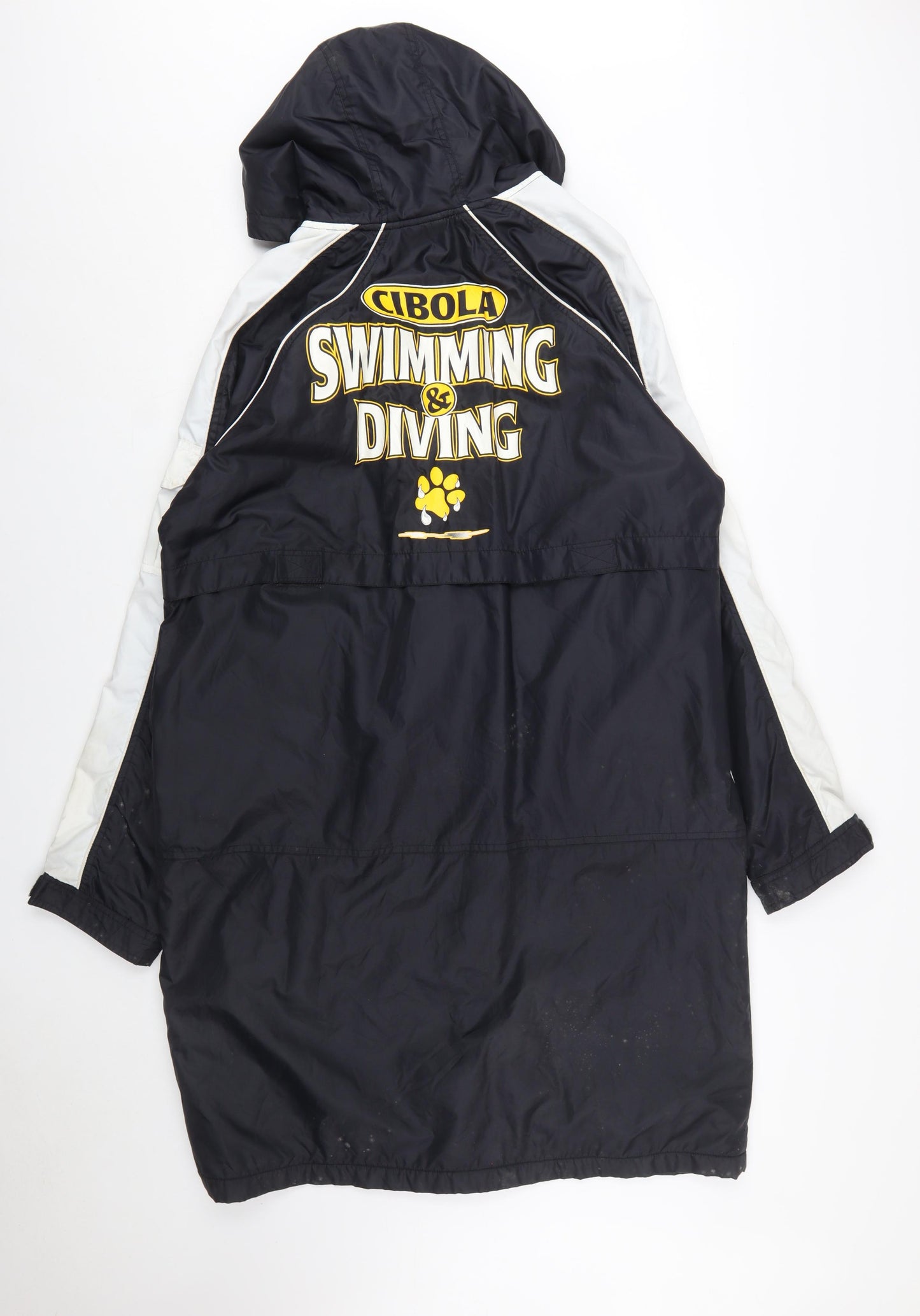TYR Men's Black S Swimming Parka Coat Hooded Lined Water Resistant