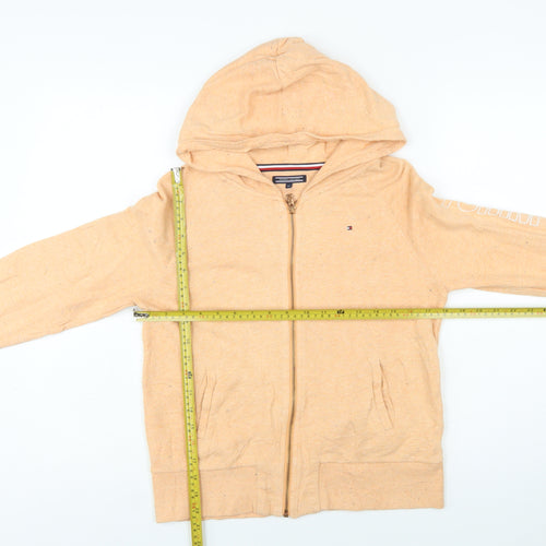 Tommy Hilfiger Boys Beige Full Zip Hoodie 164 Cotton Blend Casual Sweatshirt