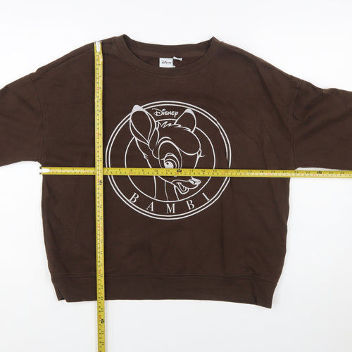 Disney Women Brown Bambi Pullover Sweatshirt Size 10/12