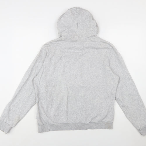 Puma Womens Grey XL Pullover Hoodie Sweatshirt Logo Cotton Blend