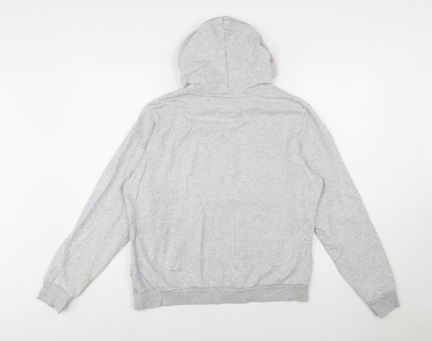 Puma Womens Grey XL Pullover Hoodie Sweatshirt Logo Cotton Blend