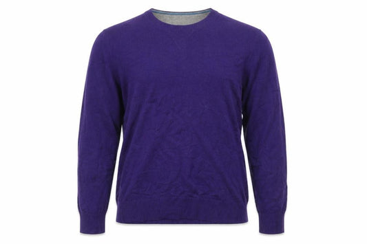 Front view of Tommy Hilfiger Men's Purple Cotton Crew Neck jumper L