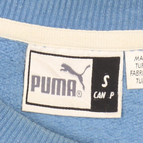 Puma Men's Blue Small Pullover Crew Neck Logo Sweatshirt