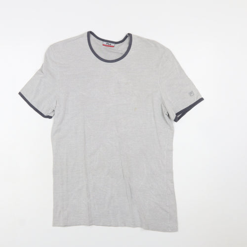 Fila Men's Grey Crew Neck Short Sleeve Cotton T-Shirt Size S