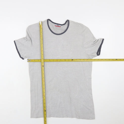 Fila Men's Grey Crew Neck Short Sleeve Cotton T-Shirt Size S