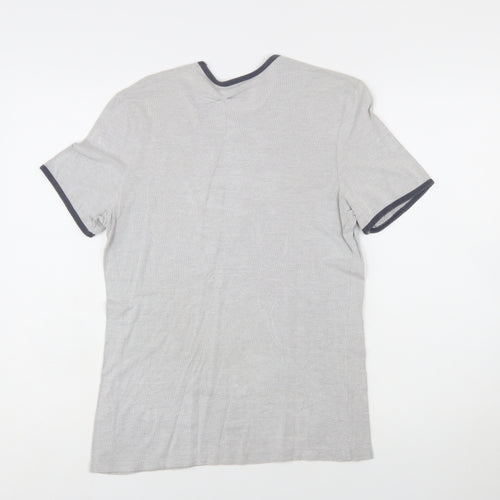 Fila Men's Grey Crew Neck Short Sleeve Cotton T-Shirt Size S