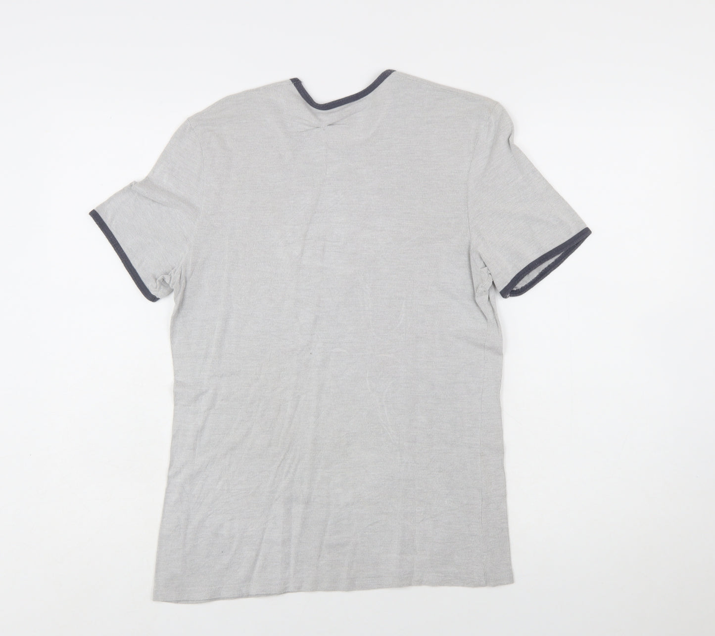 Fila Men's Grey Crew Neck Short Sleeve Cotton T-Shirt Size S