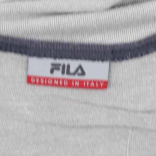 Fila Men's Grey Crew Neck Short Sleeve Cotton T-Shirt Size S
