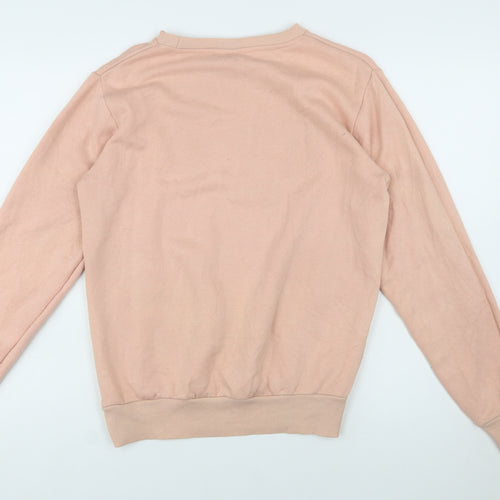 FILA Women's Beige Pullover Sweatshirt Small Logo Crew Neck Casual