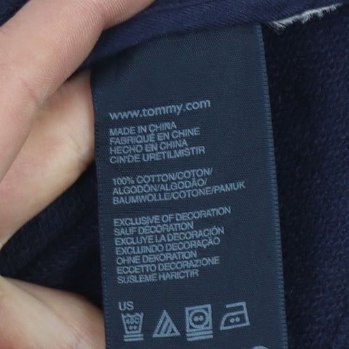 Tommy Hilfiger Women's Navy Blue Cotton Pea Coat Jacket Size L