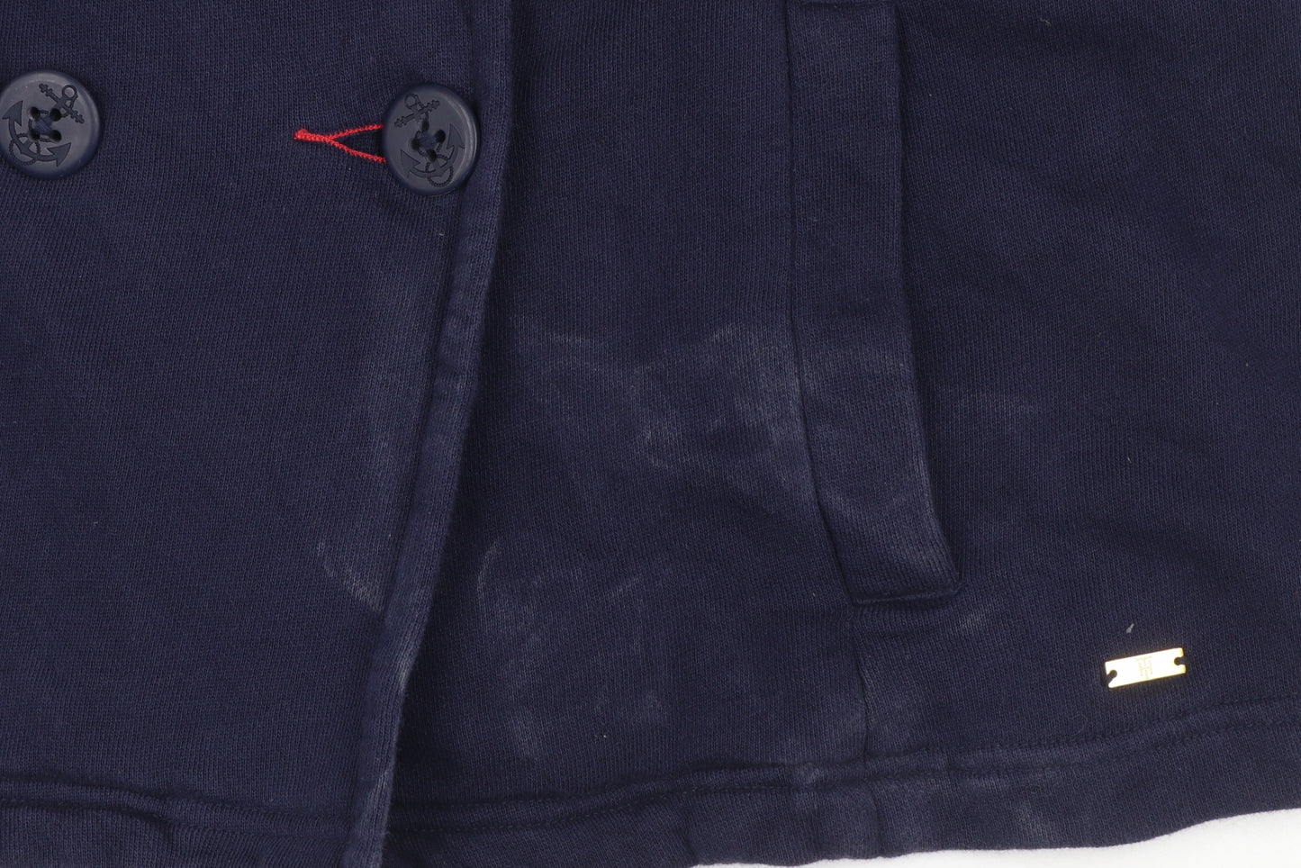 Tommy Hilfiger Women's Navy Blue Cotton Pea Coat Jacket Size L