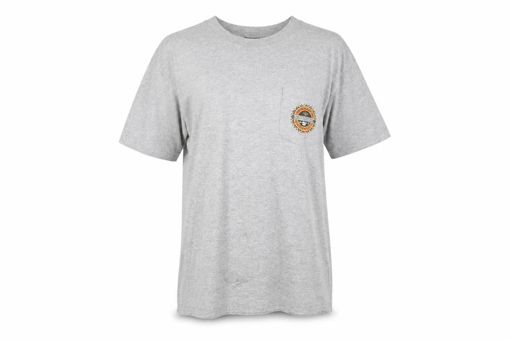 Harley-Davidson Women Grey Cotton T-Shirt L Biker Retro
