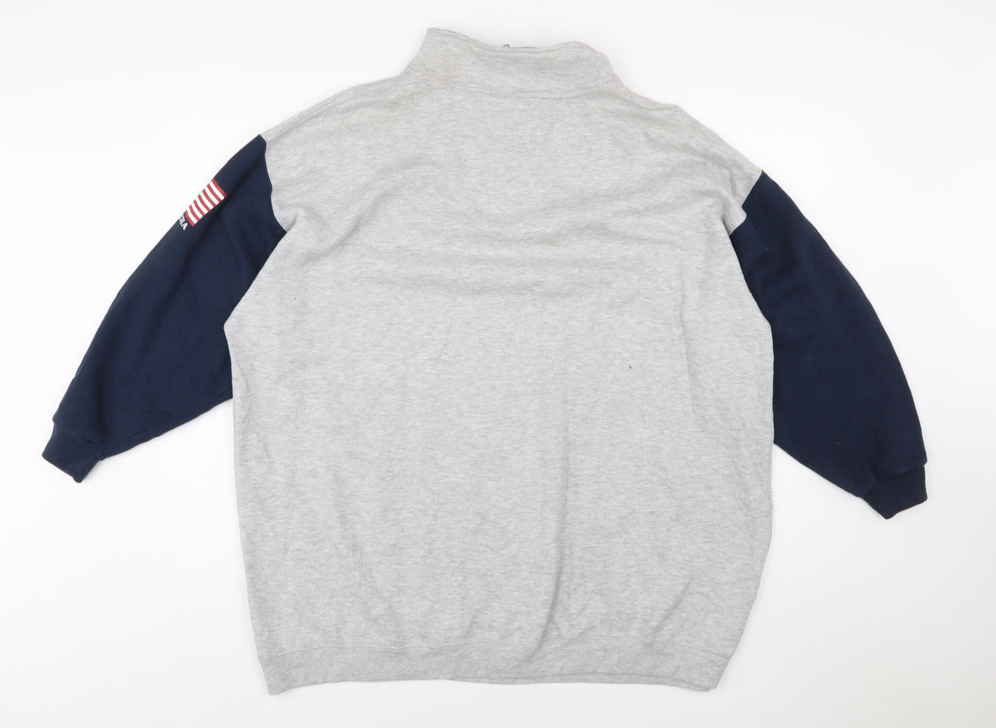 Venezia Jeans Women's Grey & Navy USA 1/4 Zip Sweatshirt Size 18/20