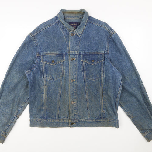 Calvin Klein Men's Blue Denim Basic Jacket XL Vintage 90s