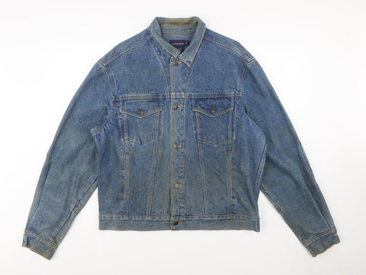 Calvin Klein Men's Blue Denim Basic Jacket XL Vintage 90s
