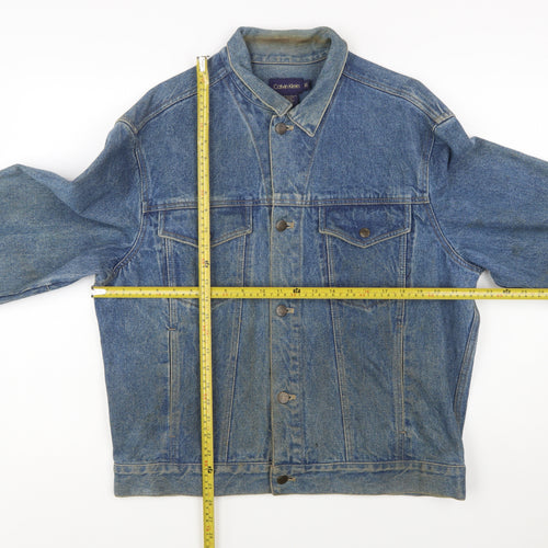 Calvin Klein Men's Blue Denim Basic Jacket XL Vintage 90s