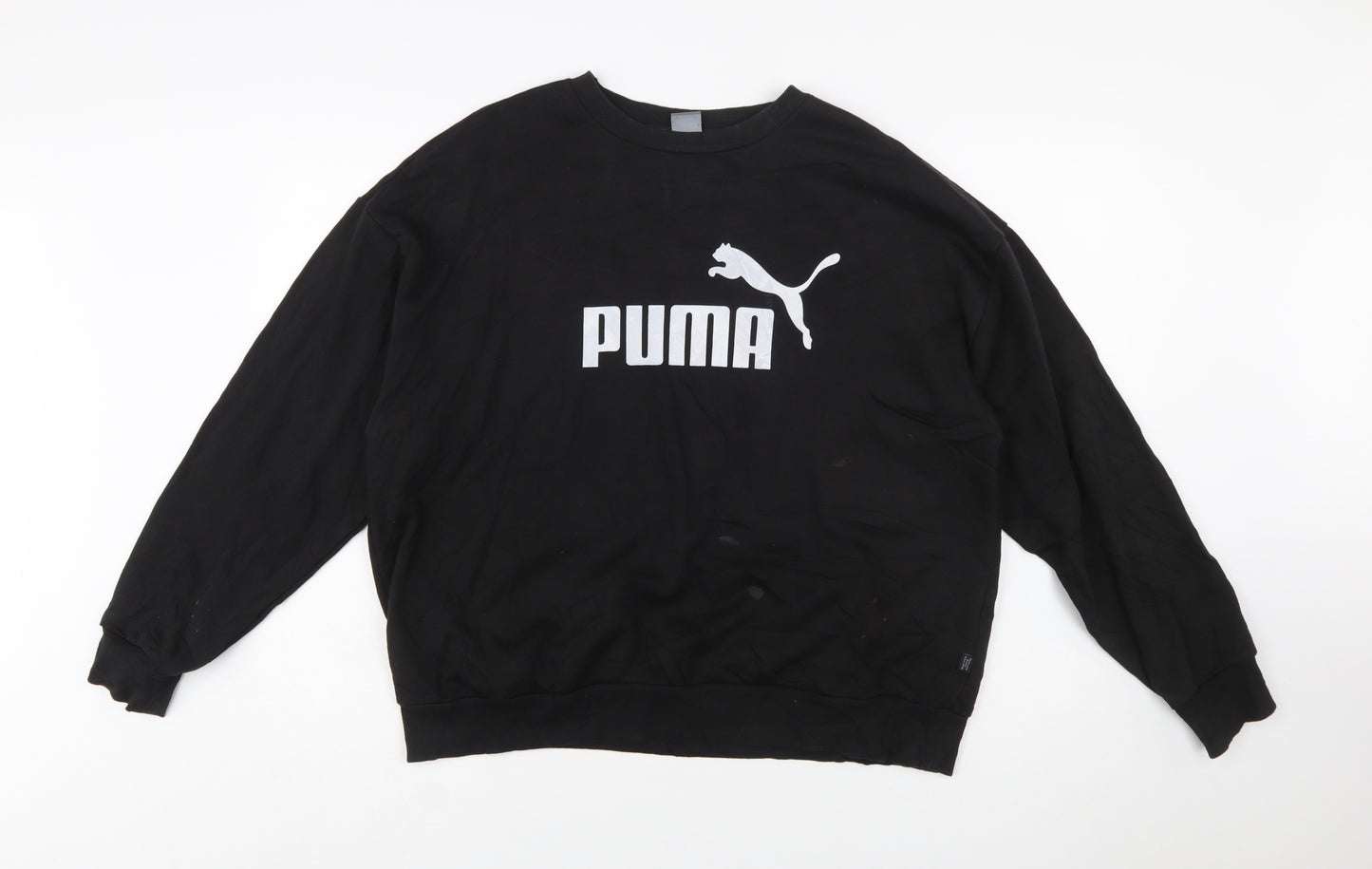 Puma Women's Black XXL Crew Neck Pullover Sweatshirt Logo Cotton