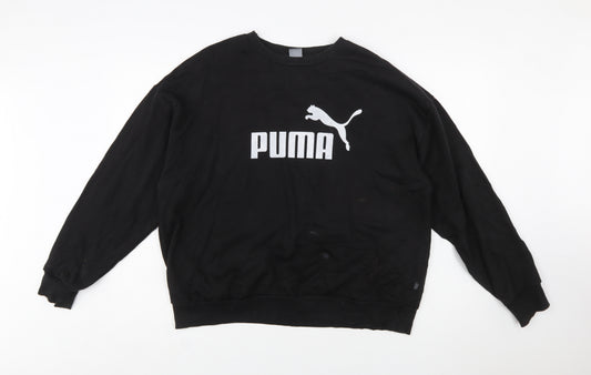 Puma Women's Black XXL Crew Neck Pullover Sweatshirt Logo Cotton
