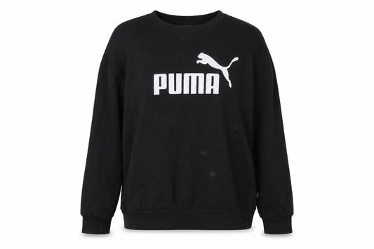 Front view of Puma Women's Black XXL Crew Neck Pullover Sweatshirt Logo Cotton