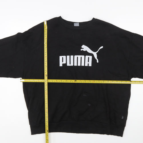 Puma Women's Black XXL Crew Neck Pullover Sweatshirt Logo Cotton