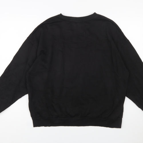 Puma Women's Black XXL Crew Neck Pullover Sweatshirt Logo Cotton