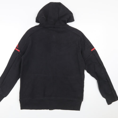 Adidas Boys Black Full Zip Hoodie 13-14 Years Manchester United Badge