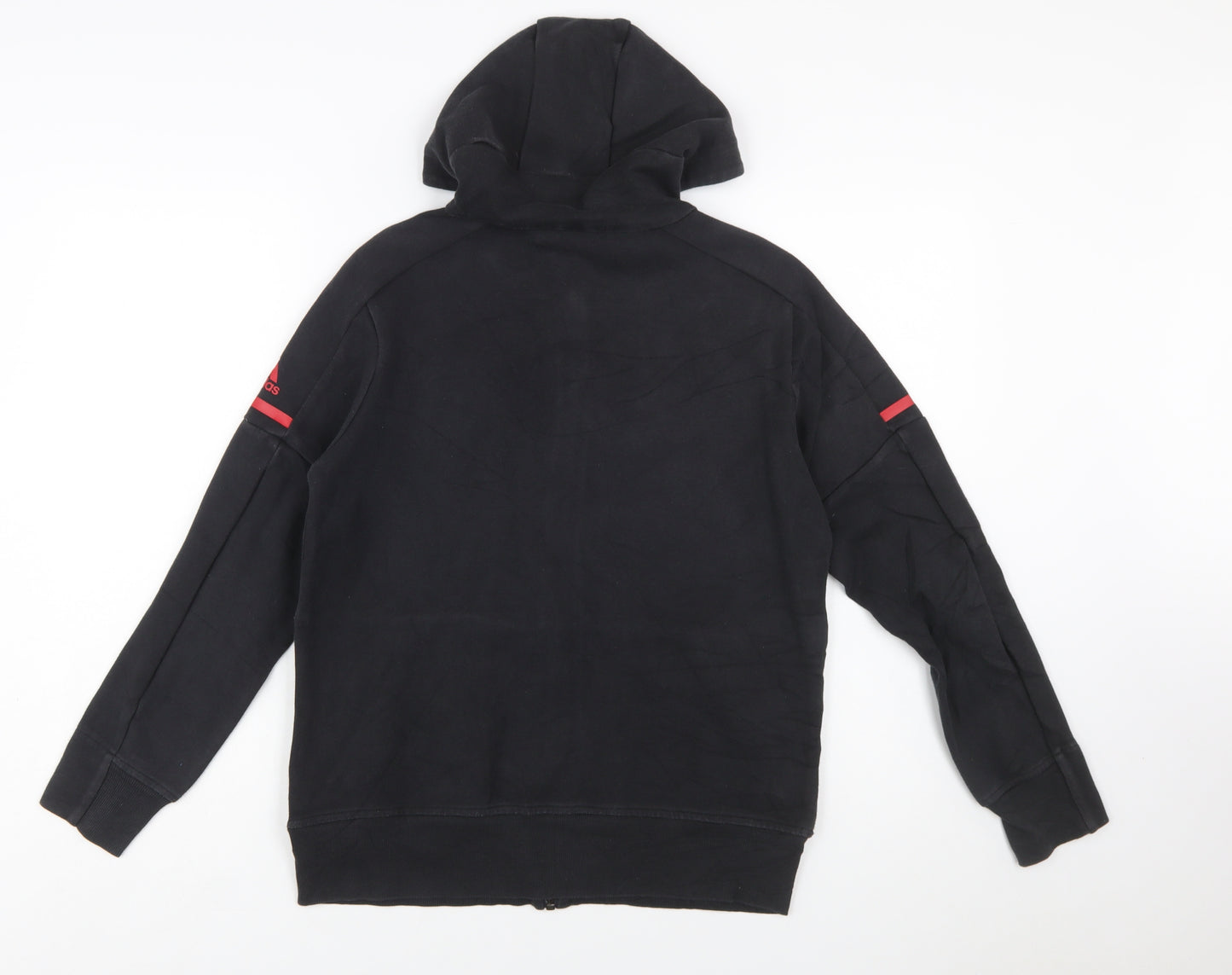 Adidas Boys Black Full Zip Hoodie 13-14 Years Manchester United Badge
