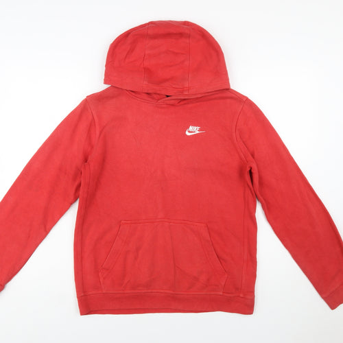 Nike Boys Red Pullover Hoodie XL 158-170cm Cotton Blend