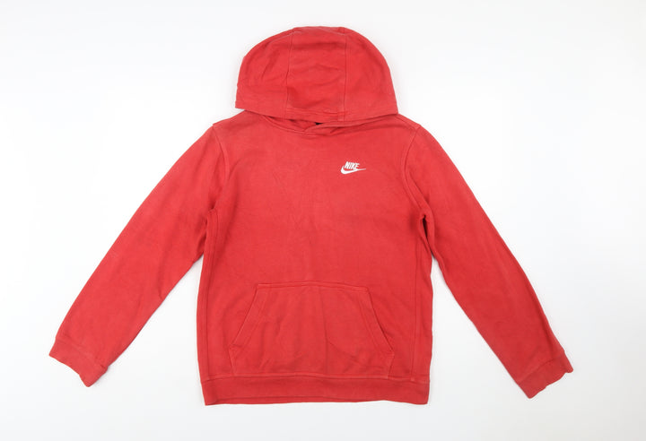 Nike Boys Red Pullover Hoodie XL 158-170cm Cotton Blend