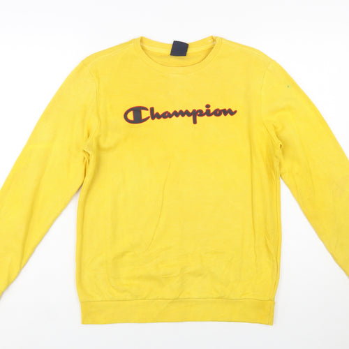 Champion Boys Yellow Logo Pullover Sweatshirt 13-14 Years X-Large