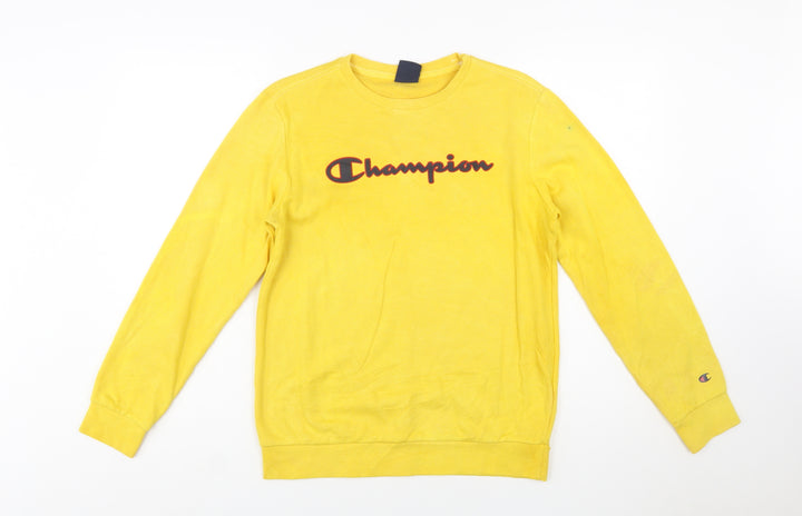 Champion Boys Yellow Logo Pullover Sweatshirt 13-14 Years X-Large