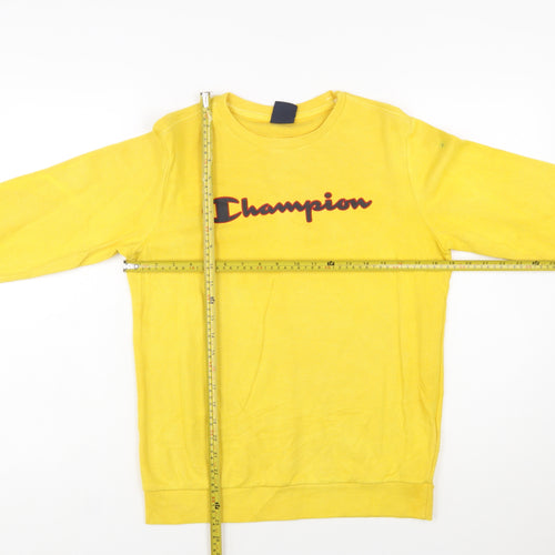 Champion Boys Yellow Logo Pullover Sweatshirt 13-14 Years X-Large