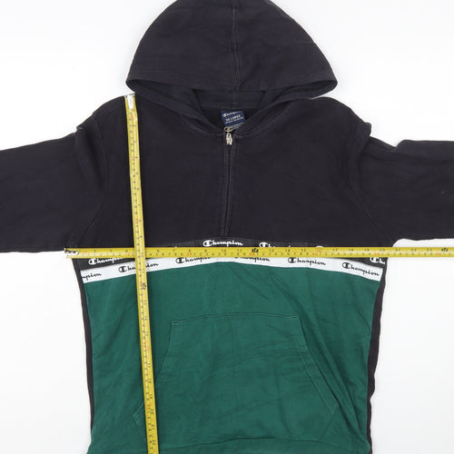 Champion Boys Green & Black 2XL Half Zip Hoodie with Logo Trim