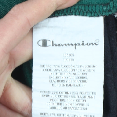 Champion Boys Green & Black 2XL Half Zip Hoodie with Logo Trim
