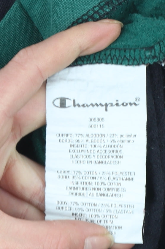 Champion Boys Green & Black 2XL Half Zip Hoodie with Logo Trim