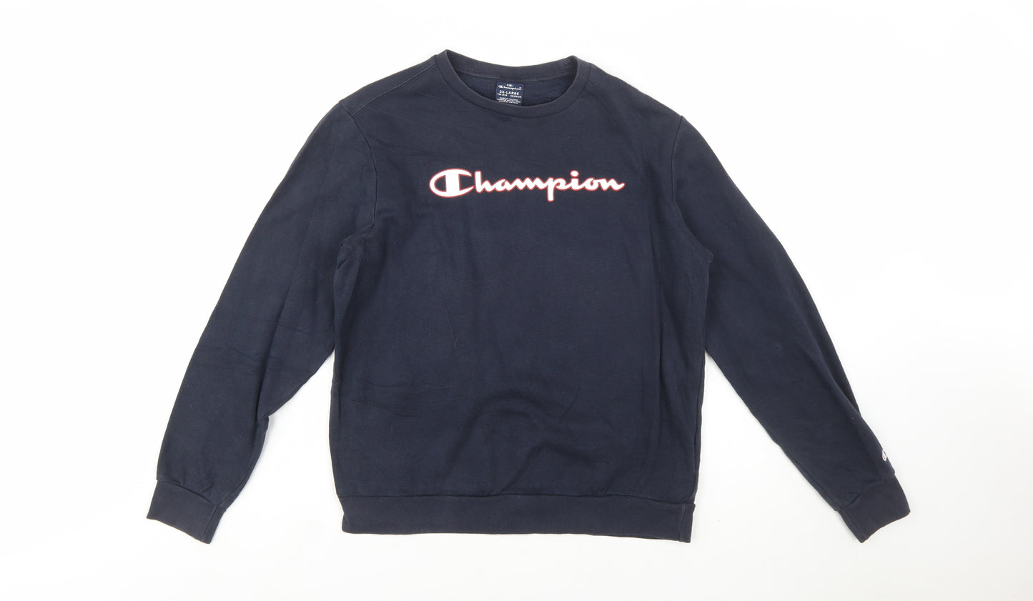 Champion Boys Navy Blue Crew Neck Pullover Sweatshirt 15-16 Years 2XL