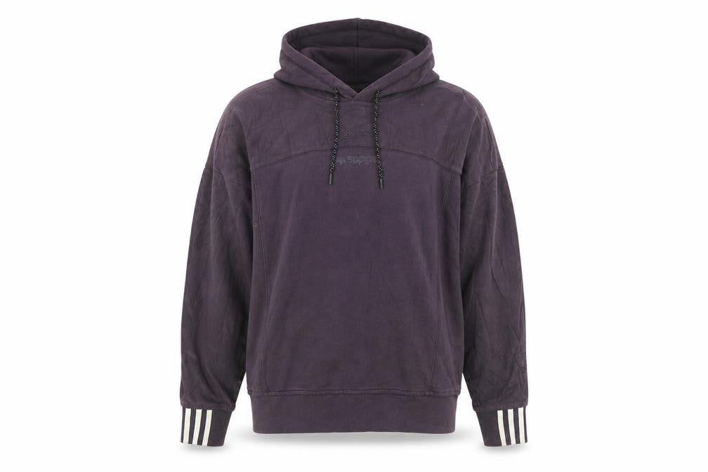 Front view of Adidas Women Purple Hooded Pullover Sweatshirt UK 10 S